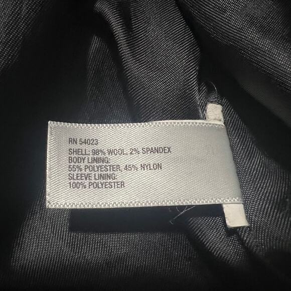 Gap Blazer Women's Size 2 Gray Wool Blend Button Front Long Sleeve Pockets Lined - Picture 6 of 7